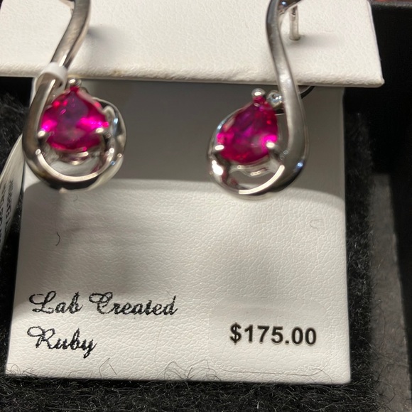 Sterling silver lab created Ruby - Picture 1 of 6